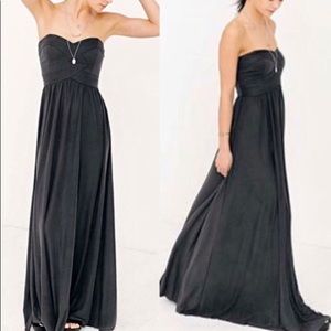 UO Strapless Sweetheart Maxi Dress, XS, Dark Gray